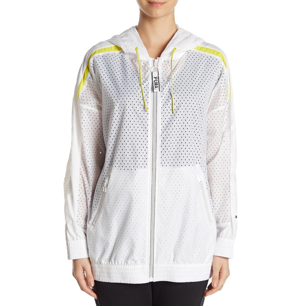 New Womens PUMA Chase Woven Perforated Jacket L